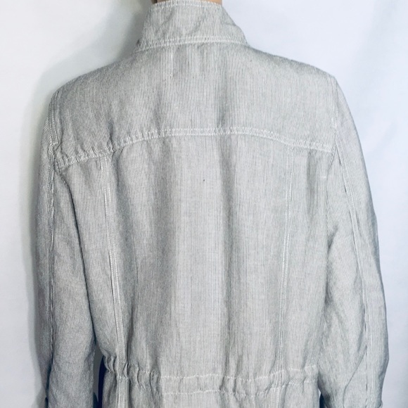 Carlson Linen Jacket Black & White Stripe Blazer - Picture 6 of 16